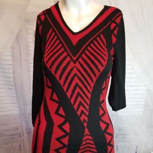 derek Heart Knit long S large dress red party